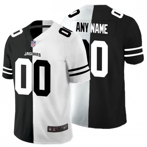 Men's Jacksonville Jaguars ACTIVE PLAYER Custom Black & White Split Limited Stitched Jersey